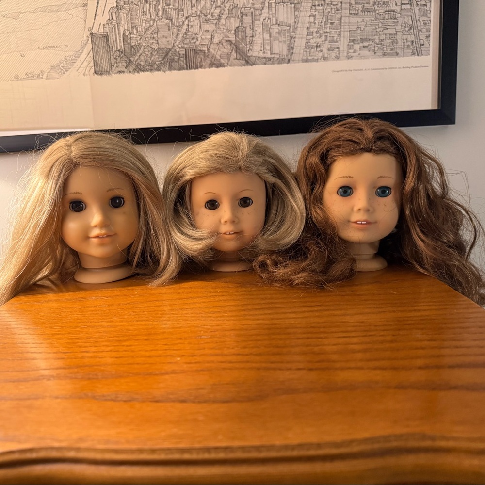 American Girl Doll Head Lot (3)